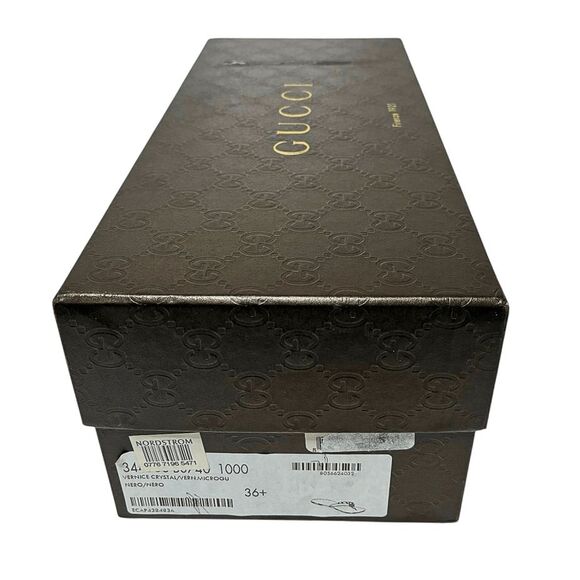 Gucci Microguccissima Patent Leather Interlocking GG Thong Sandals EU 36.5 Black - Picture 8 of 11